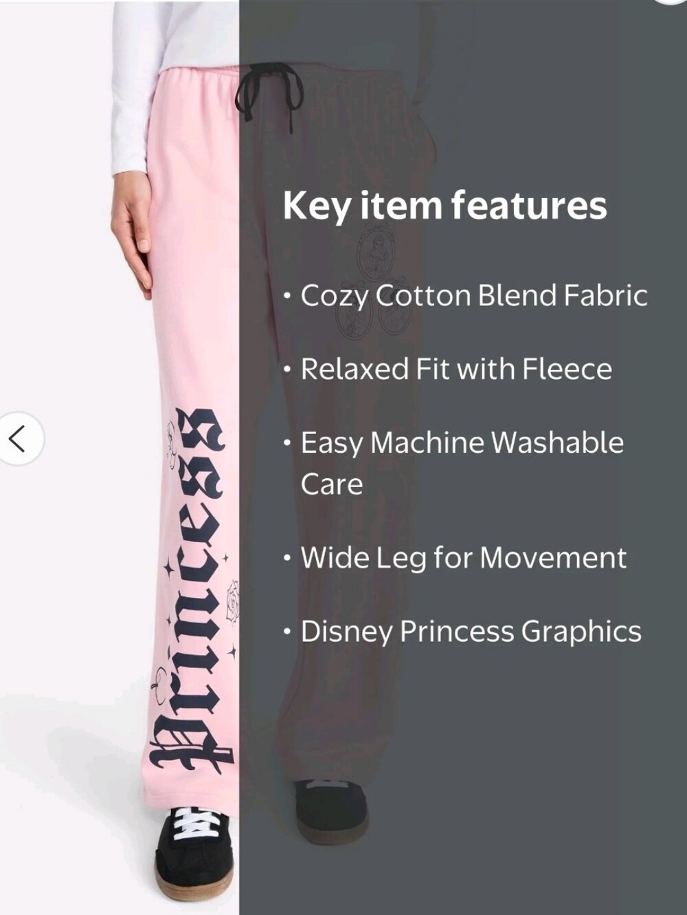 Disney Princess, Graphic Drawstring Women/Jr's Joggers, Pink, NWT, Various Sizes - Picture 6 of 7